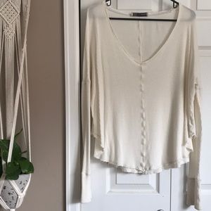 Anthropologie White long Sleeve Thermal Top